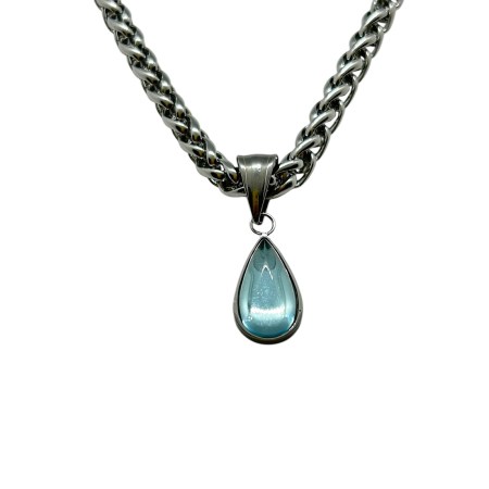 necklace silver steel tear 